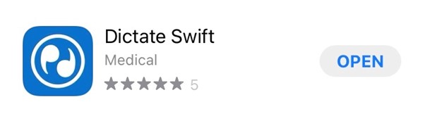 Screenshot from the App Store of Dictate Swift